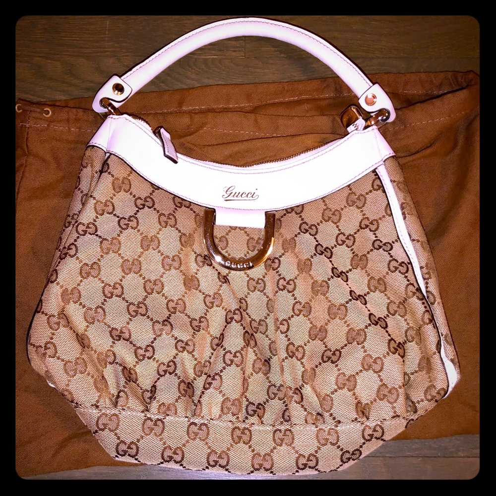 Vintage Gucci Hobo Bag w White trimming